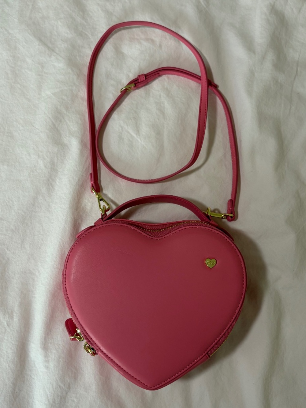 Stoney Clover Lane Pink Heart Crossbody Bag